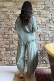 Frame Hopsack Frill Box Top Washed Khaki